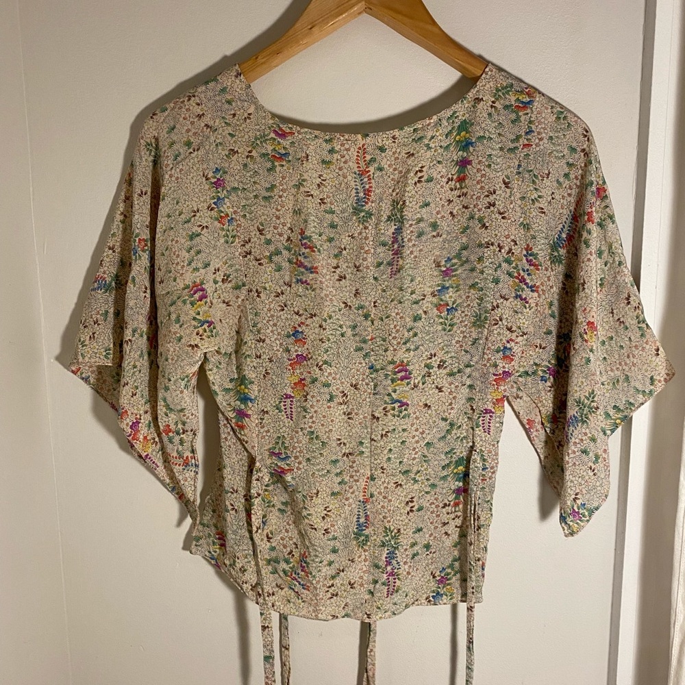French Connection silky summer blouse with ties